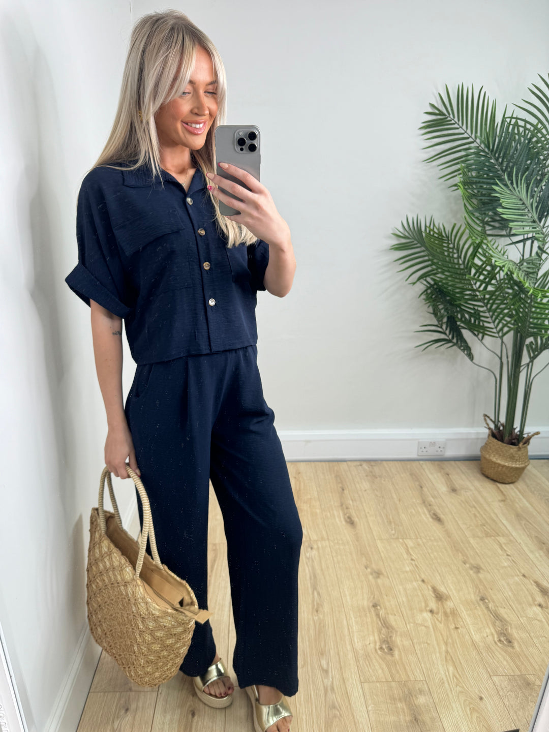 Emily Shirt Coord - Navy