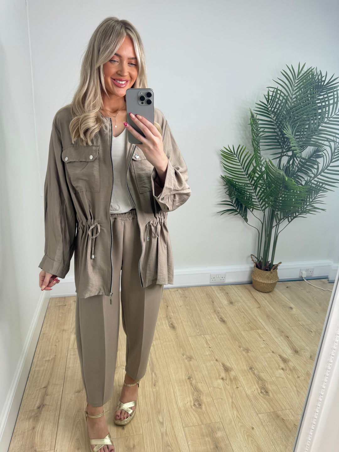 Jazmine Drawstring Jacket - Mocha