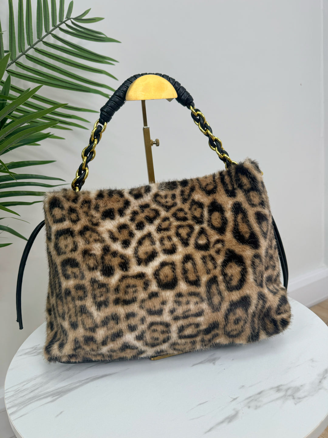 Foxie Leopard Bag - Camel