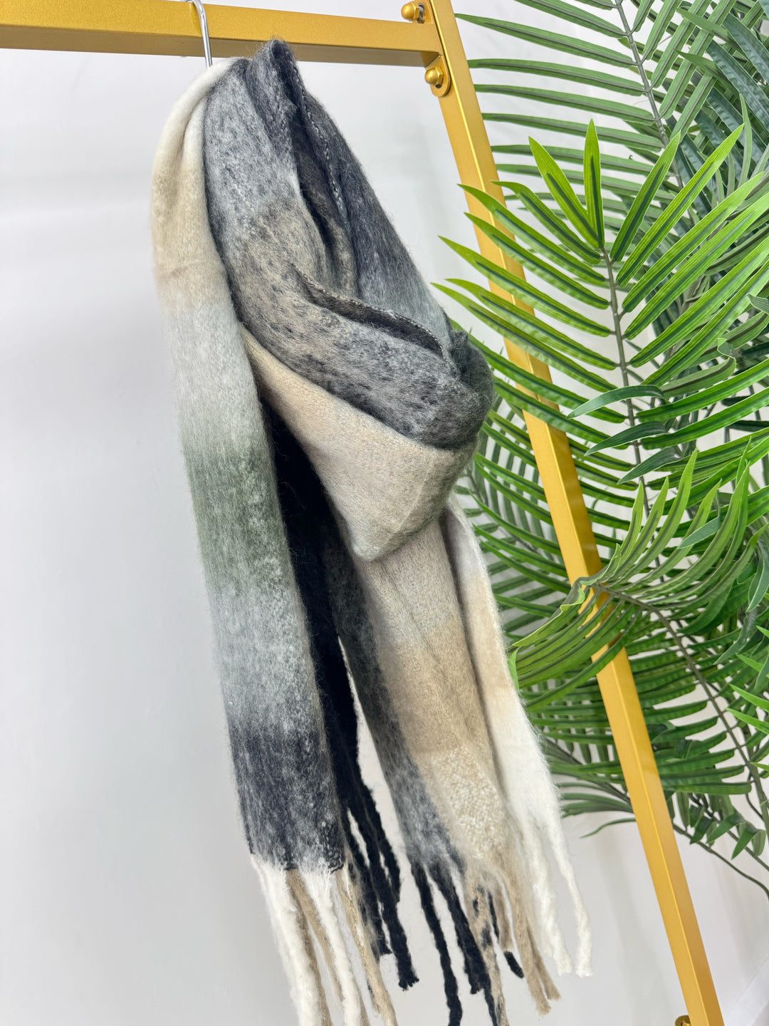 Chunky Wool Scarf - Khaki
