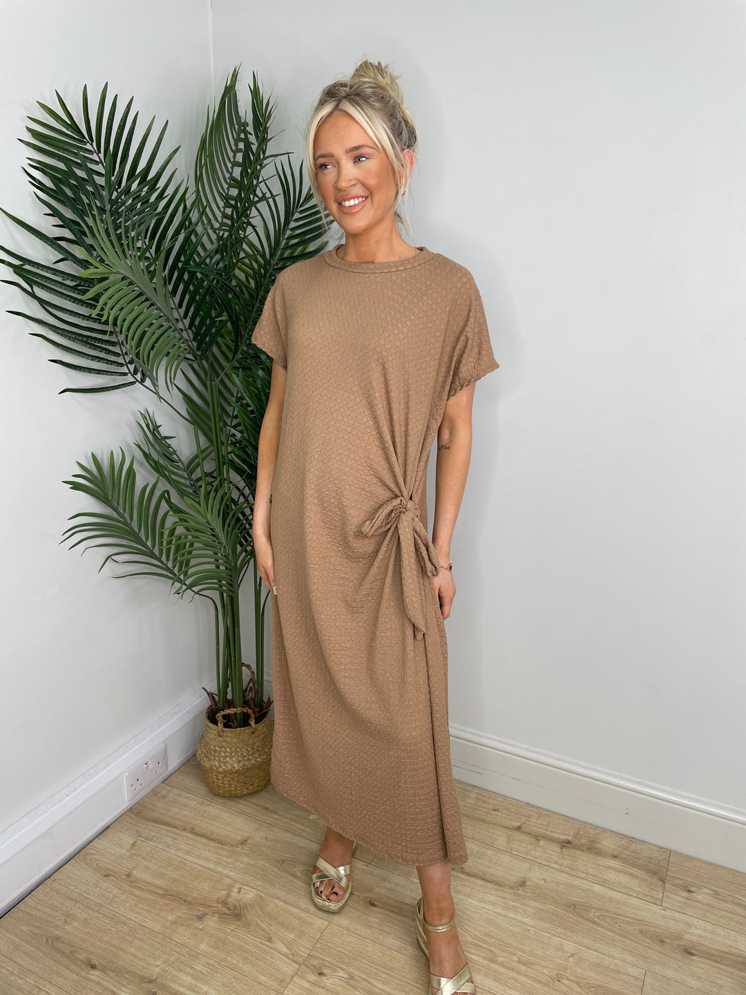 Keziah Knot Dress - Tan