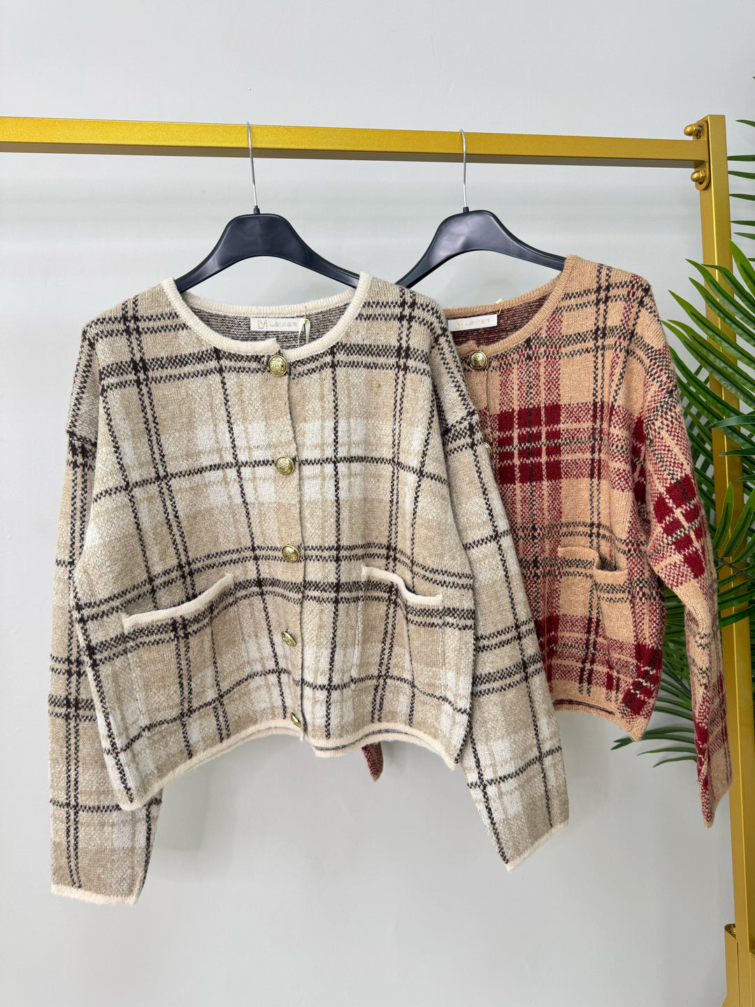 Tartan Knitted Cardigan