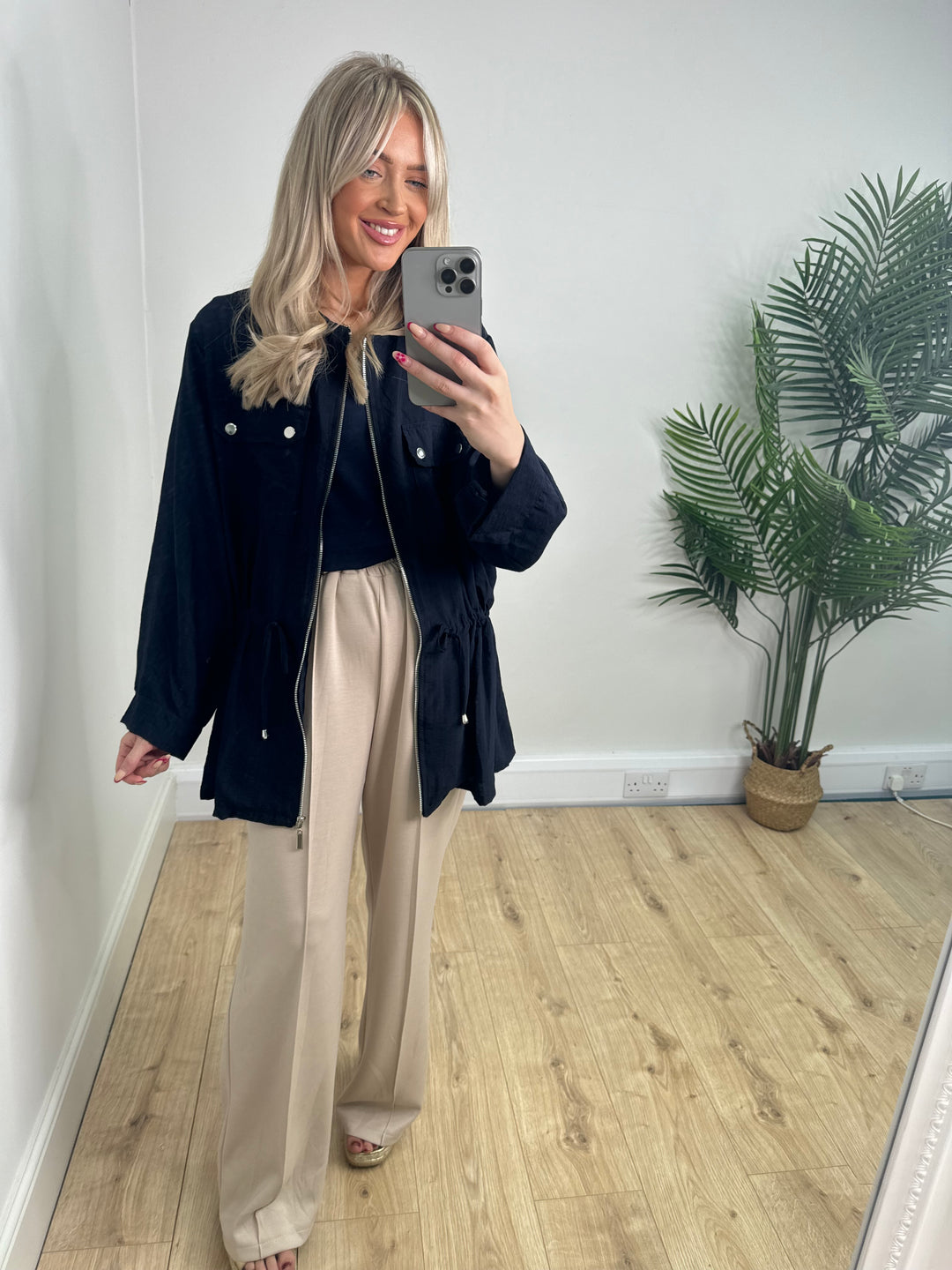 Jazmine Drawstring Jacket - Navy