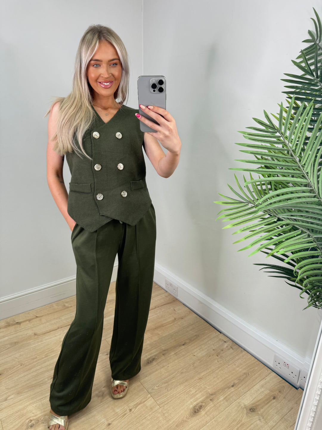 Thea Waistcoat - Khaki