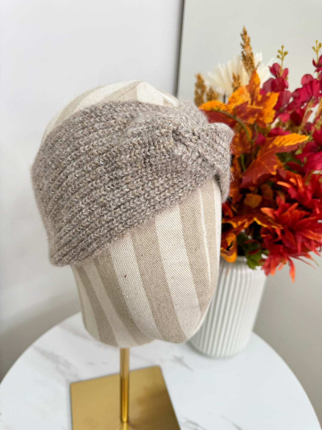 Knot Knitted Headband - Mocha