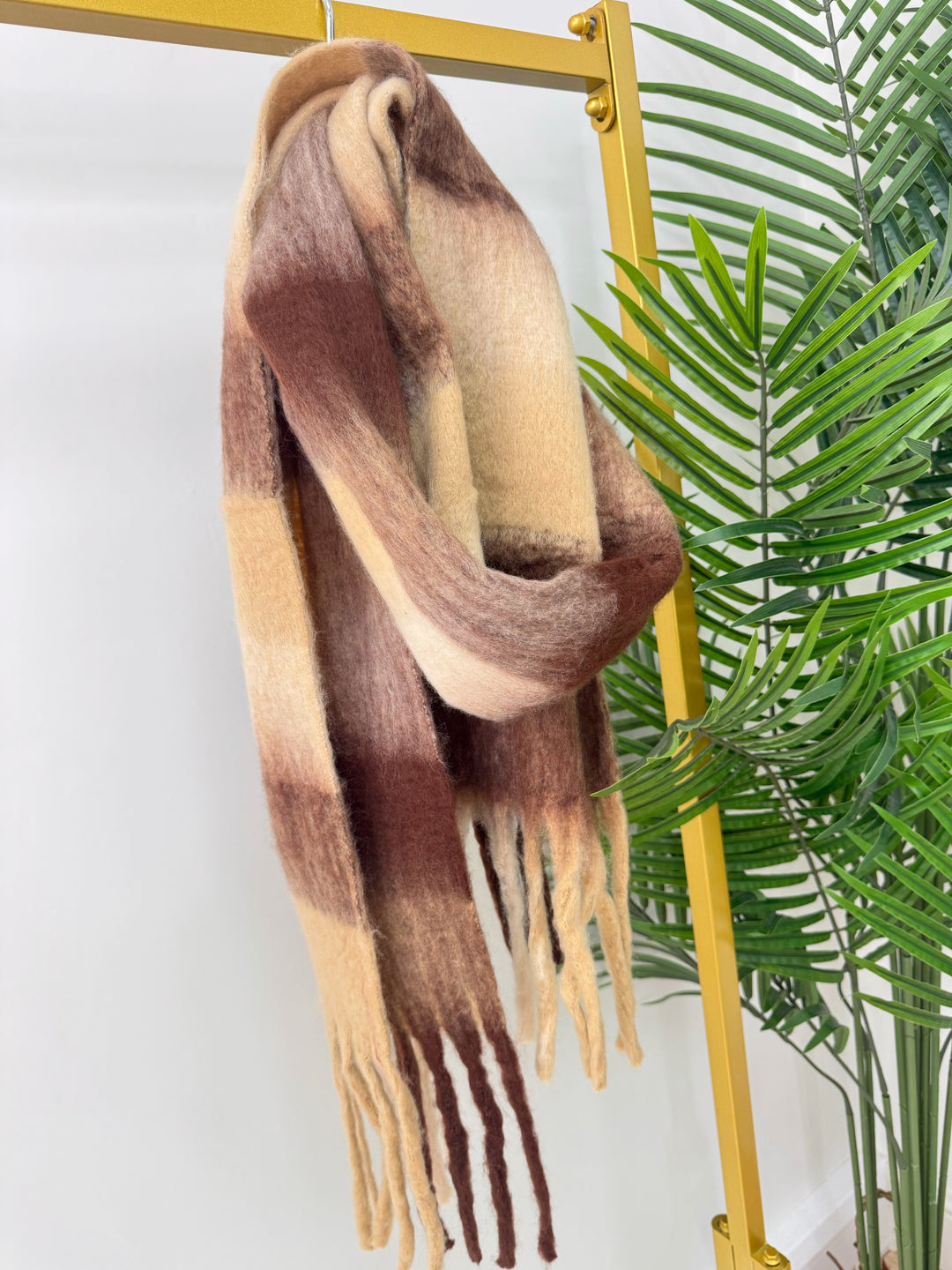 Chunky Wool Scarf - Beige