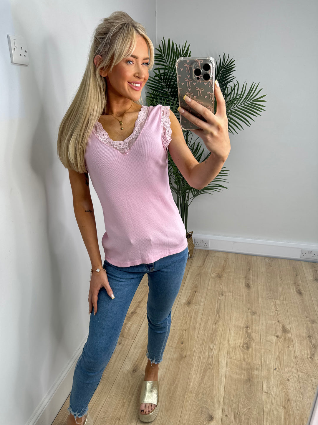 Tiffany Lace Top - Pink