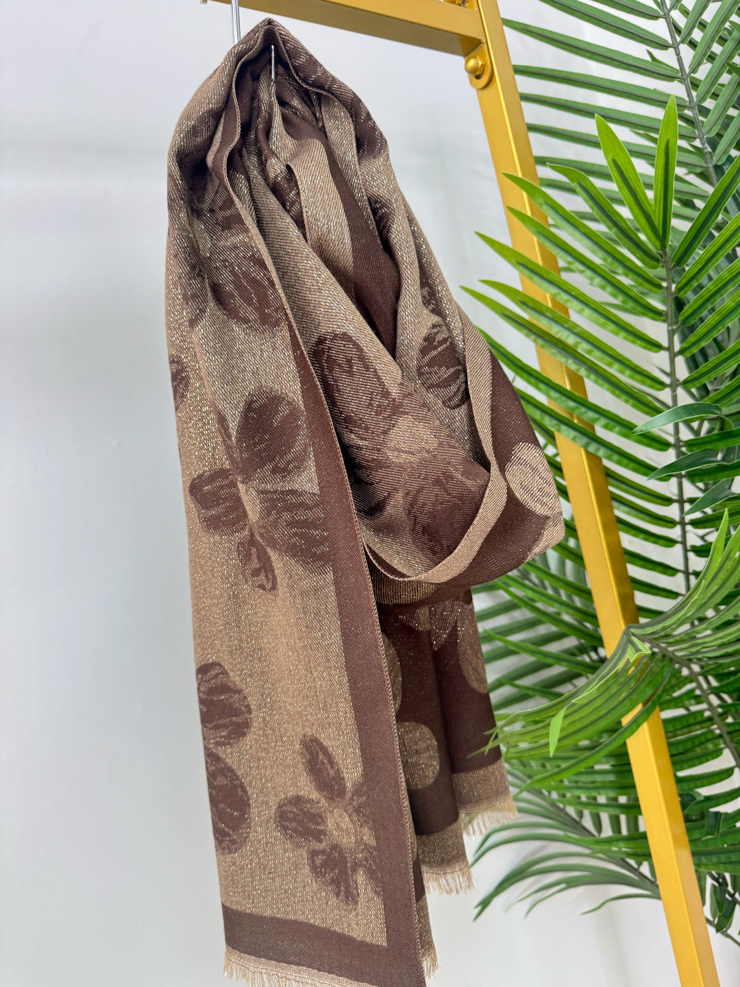 Lottie Flower Scarf - Chocolate