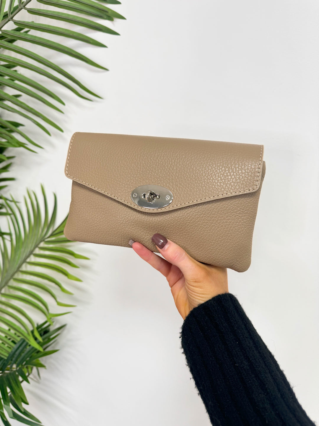 Real Leather Pouch Bag - Mocha