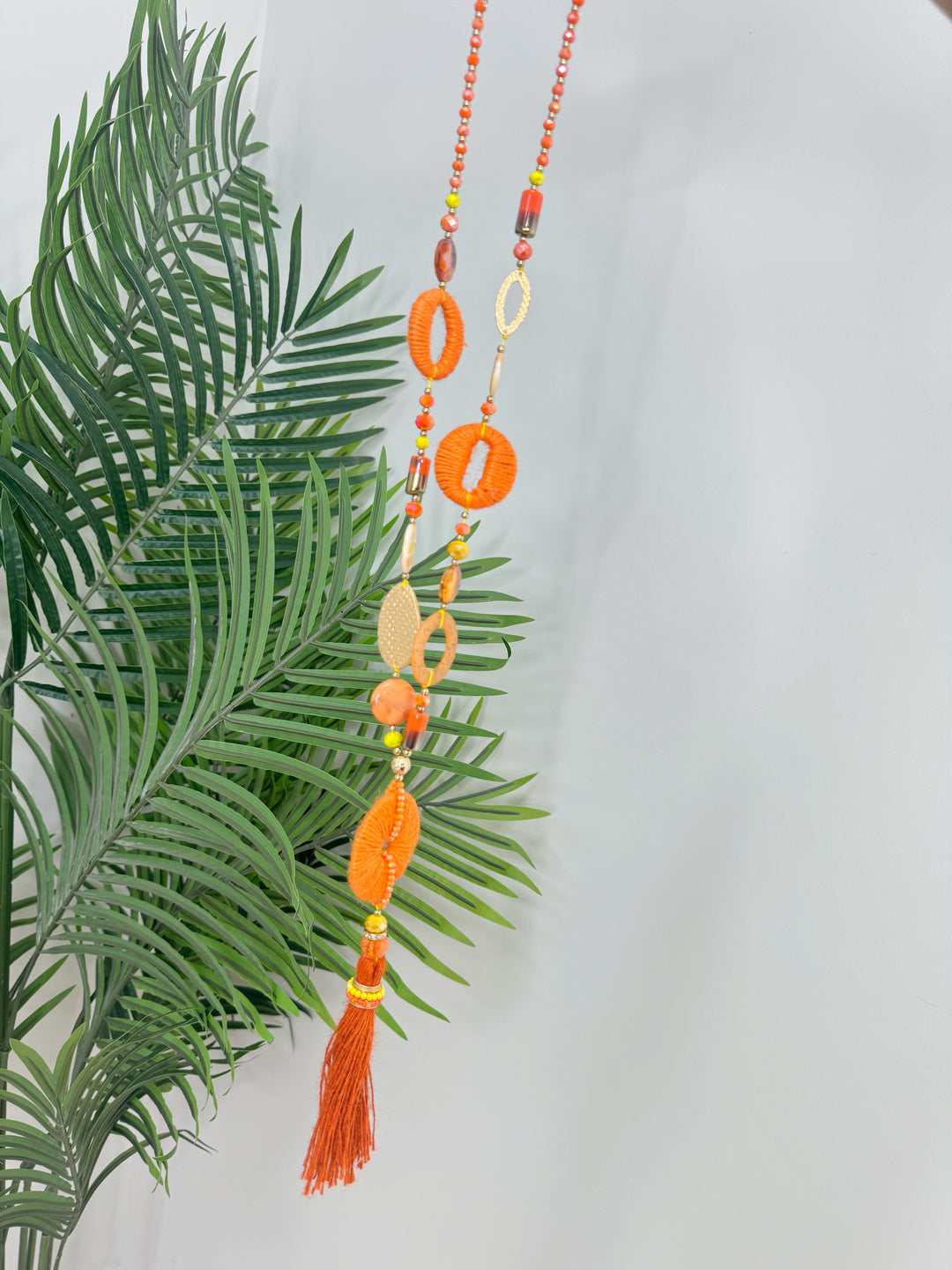 Orange Boho Necklace