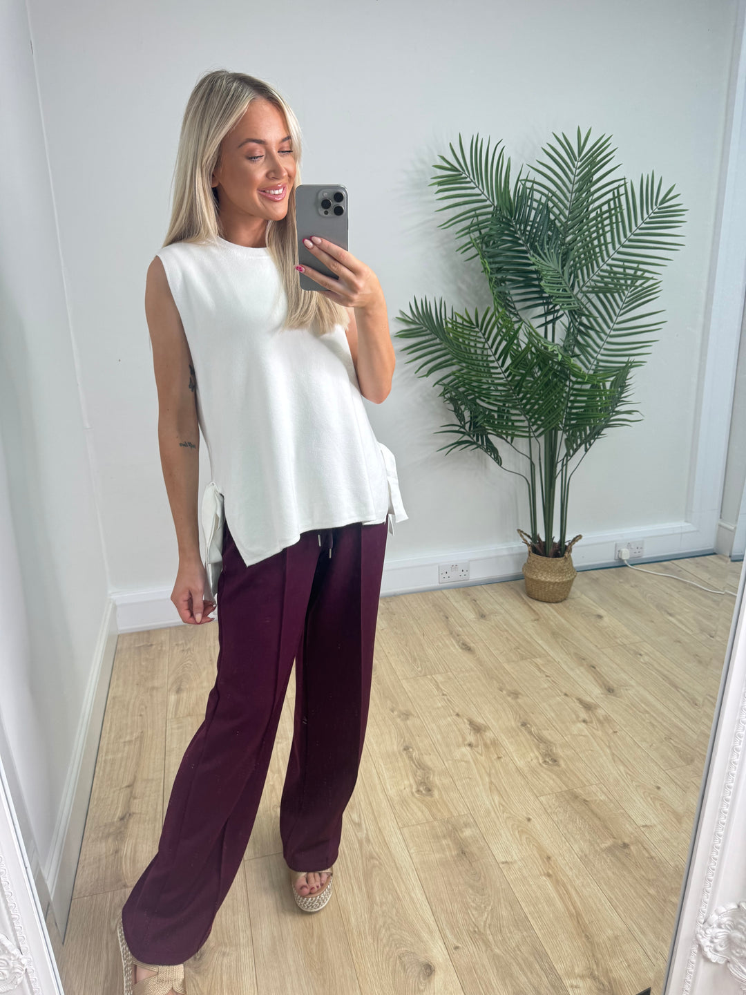 Nadine Tie Top - White