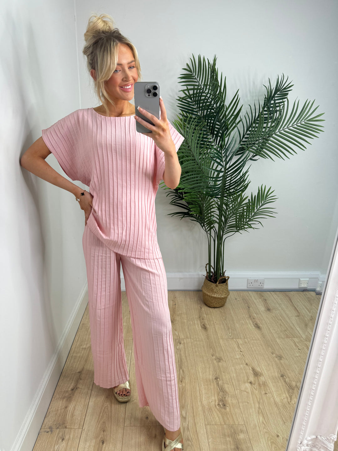Pleated Coord - Baby Pink