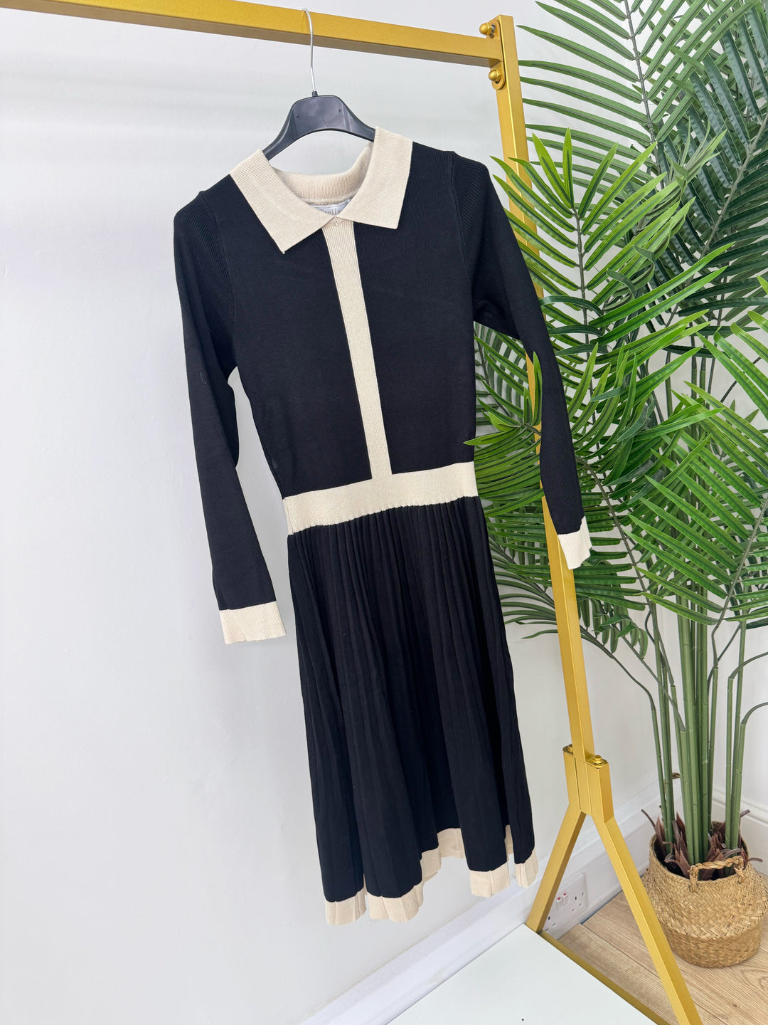 Stella Dress - Black & Cream