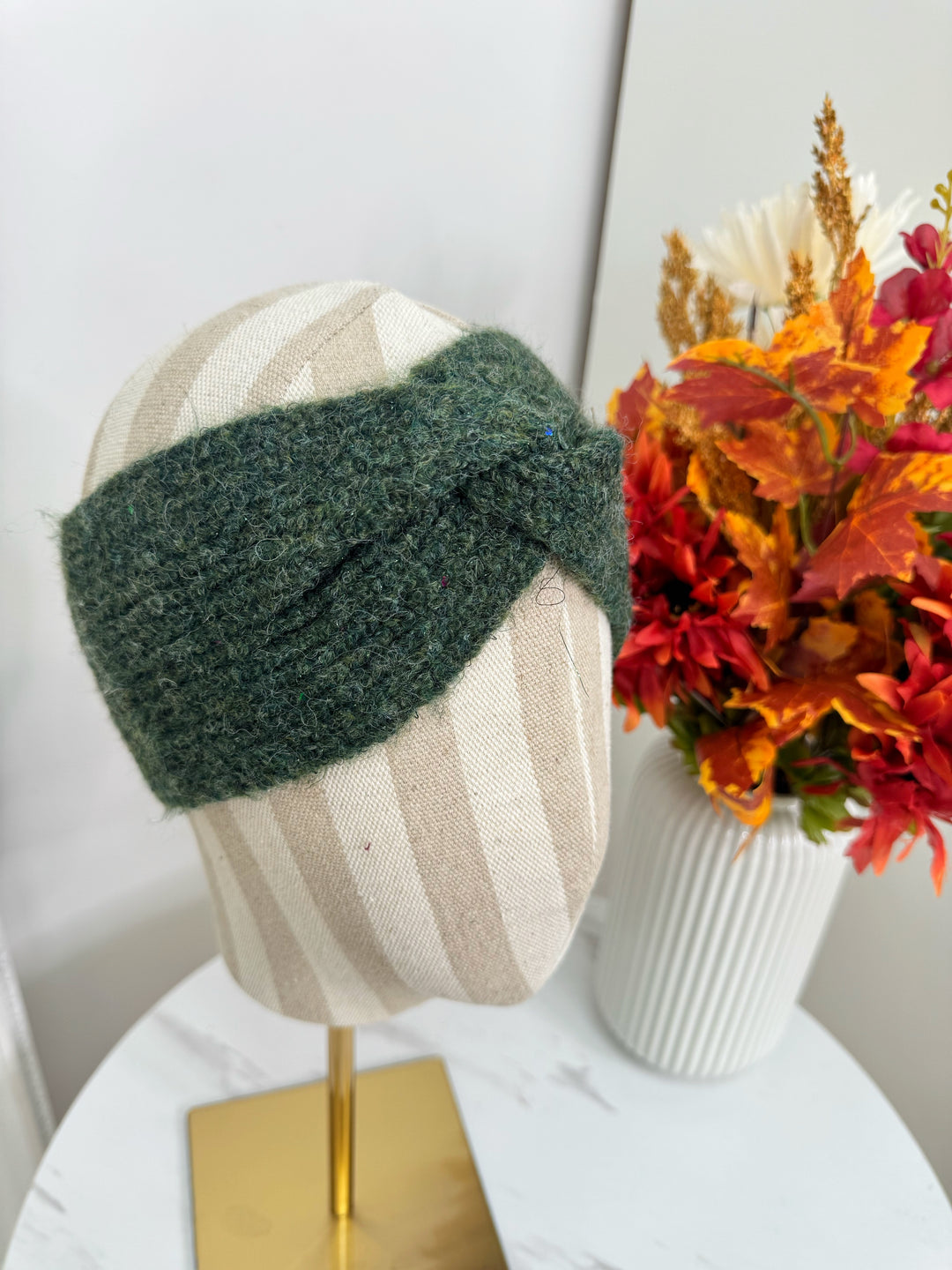Knot Knitted Headband - Green