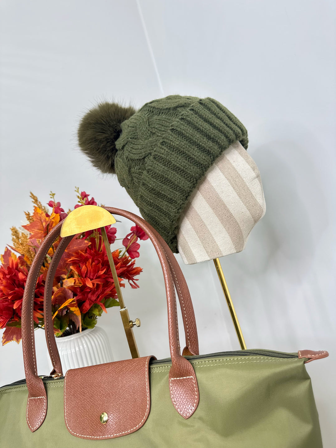 Luxe Pom Pom Hat - Khaki