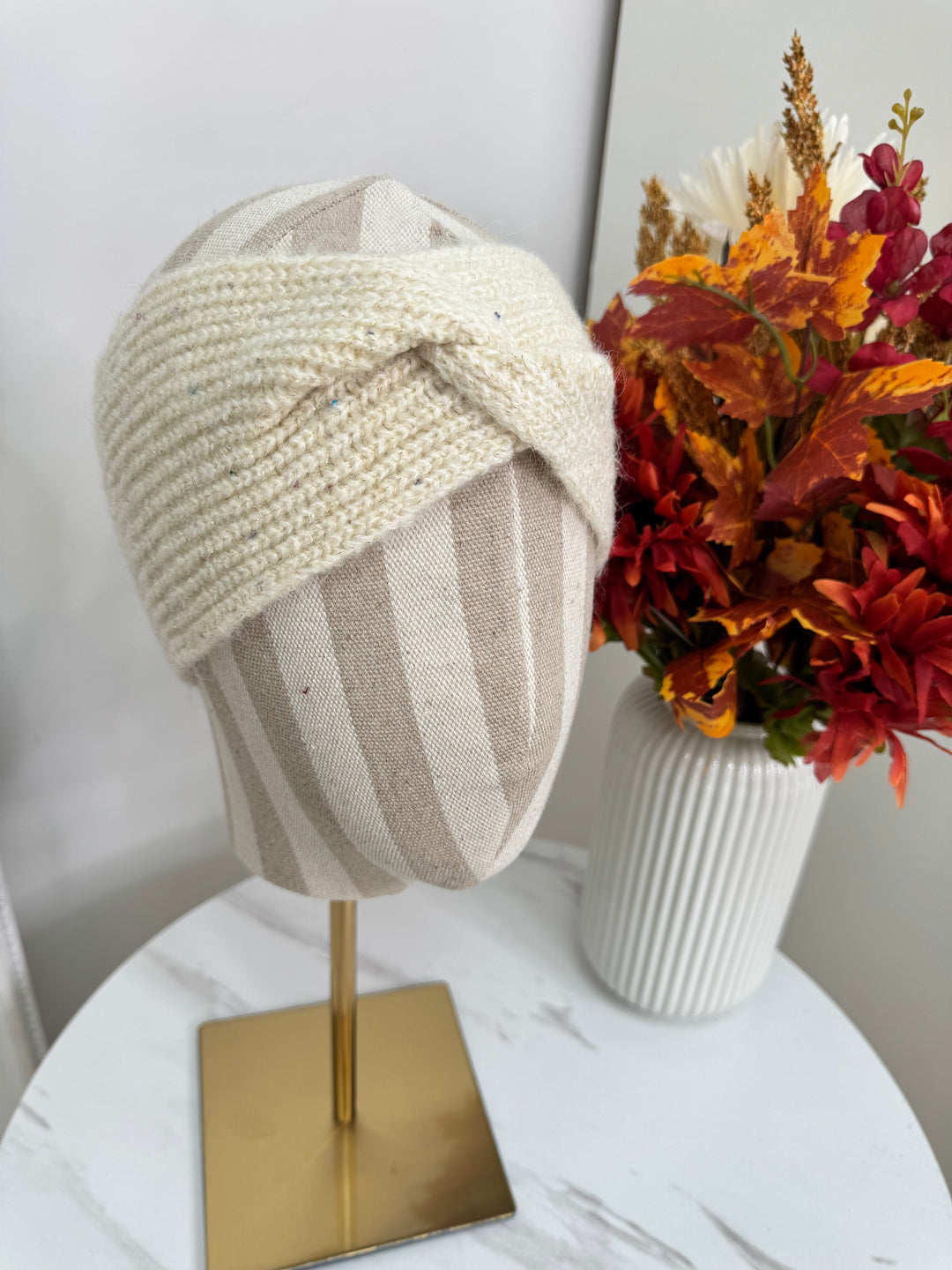 Knot Knitted Headband - Cream