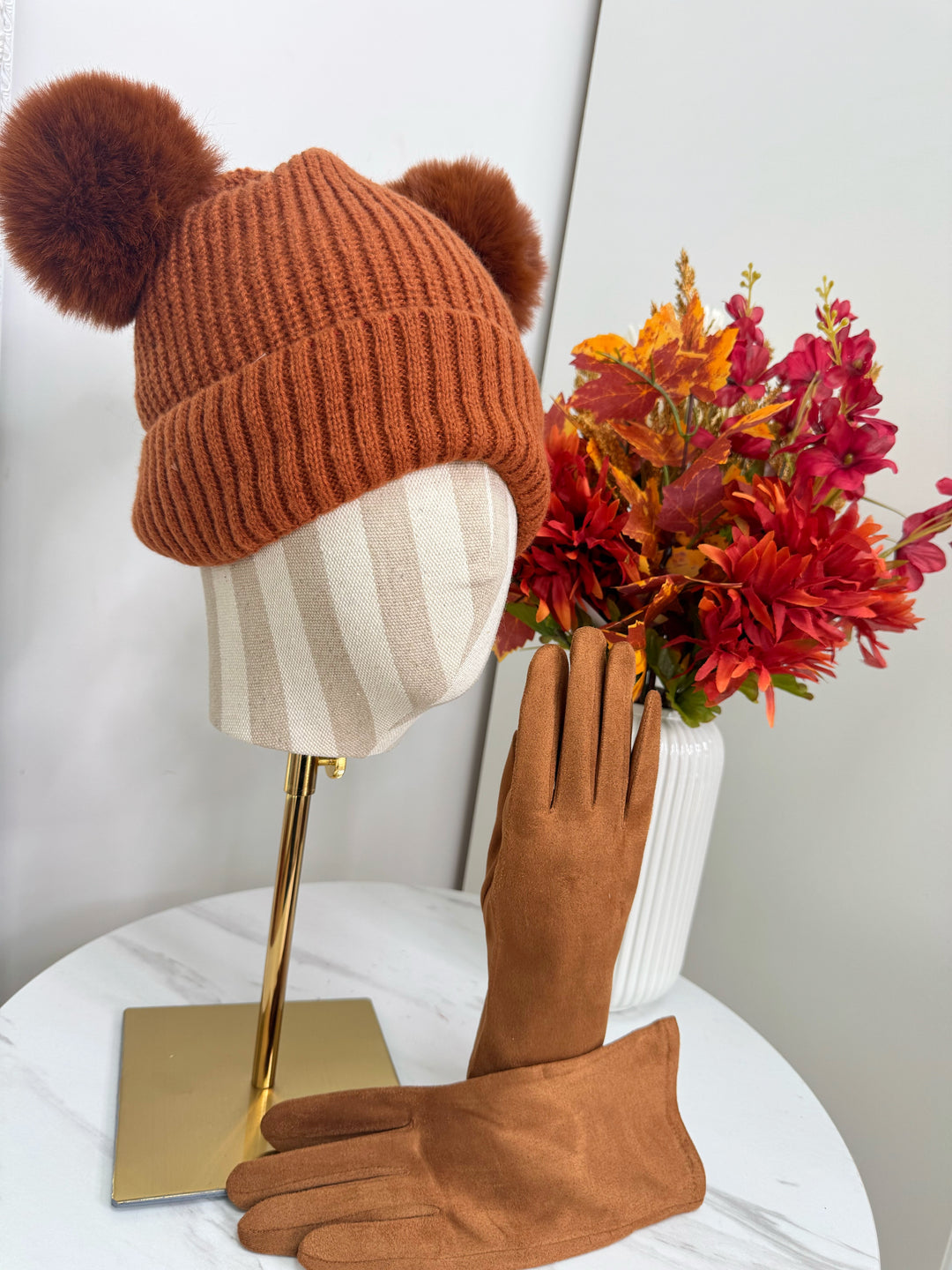 Double Pom Hat & Glove Bundle