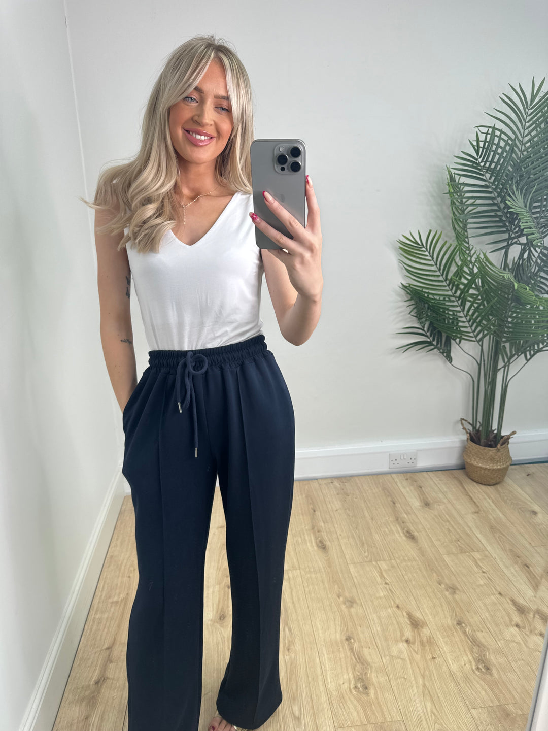 V Neck Double Layer Vest - White
