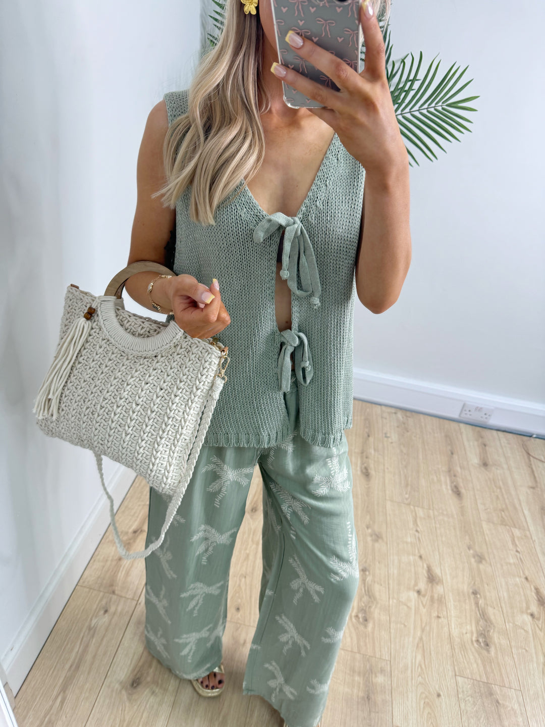 Cara Tie Top - Pale Khaki