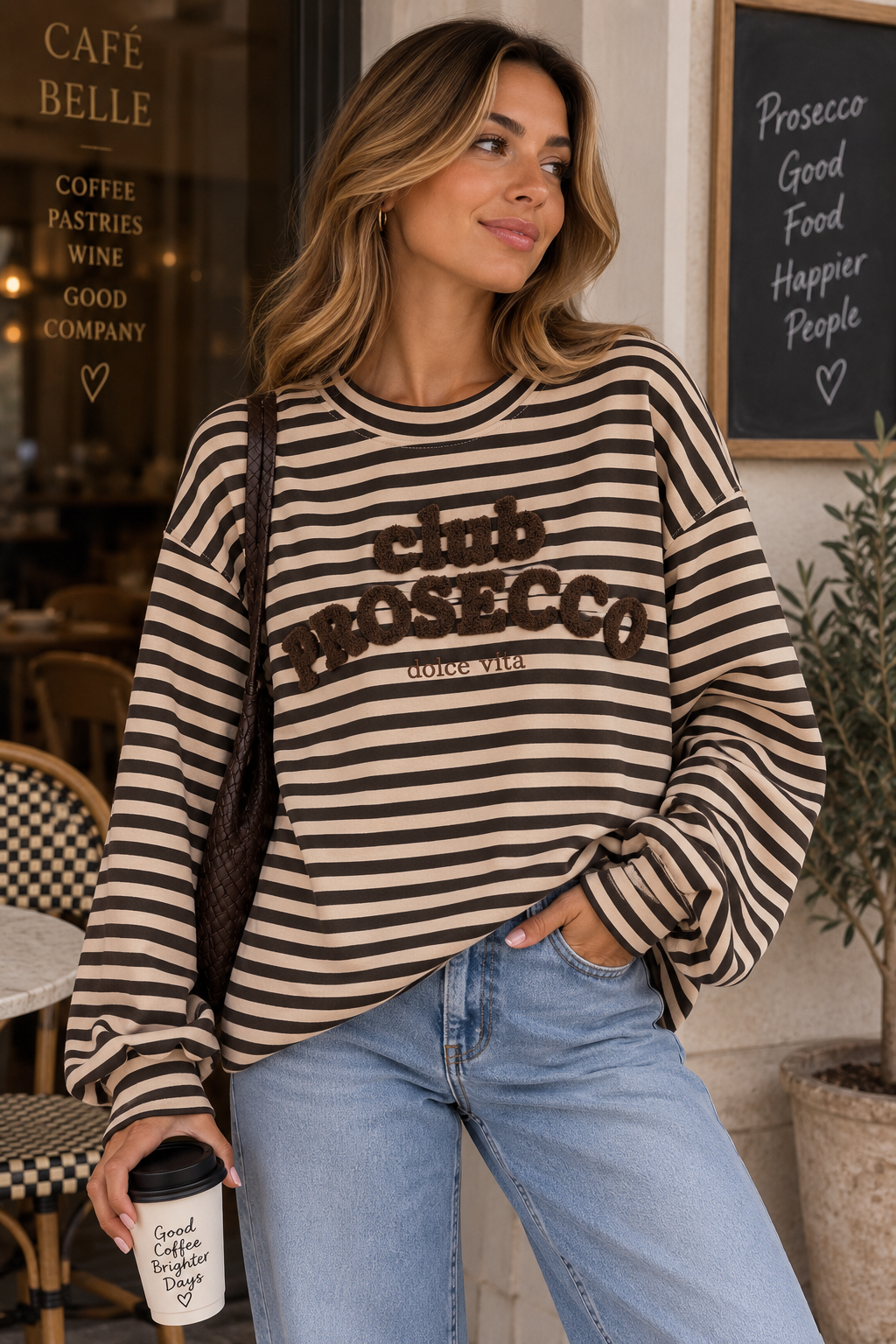 Club Prosecco Sweatshirt - Chocolate