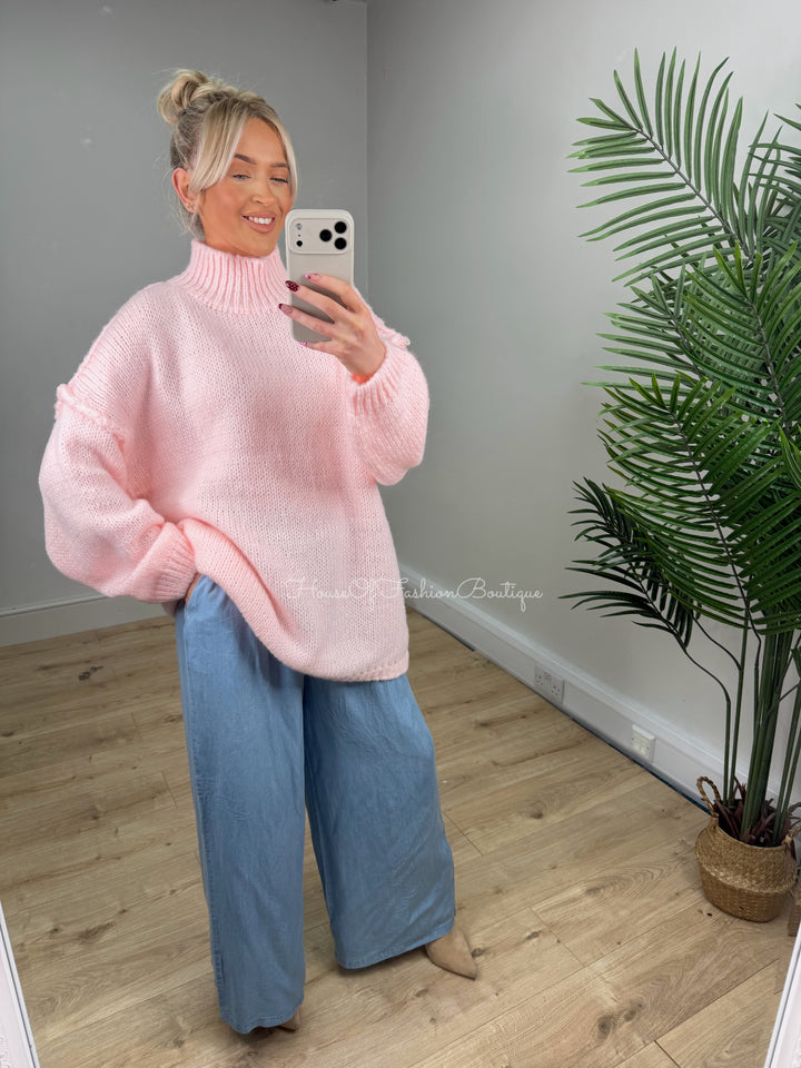 Chunky Wool Knit - Pinky Coral