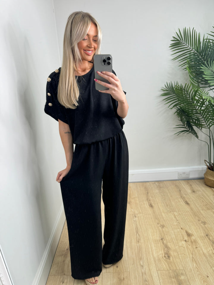 Gold Button Coord - Black