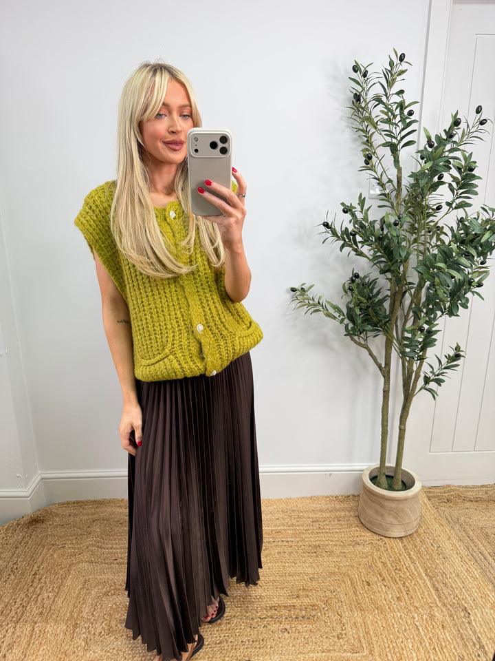 Nyla Knitted Tank Top - Lime