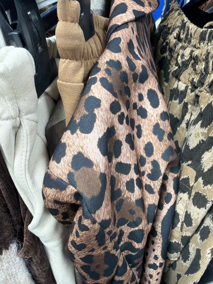 Ruched Blazer - Tan Leopard