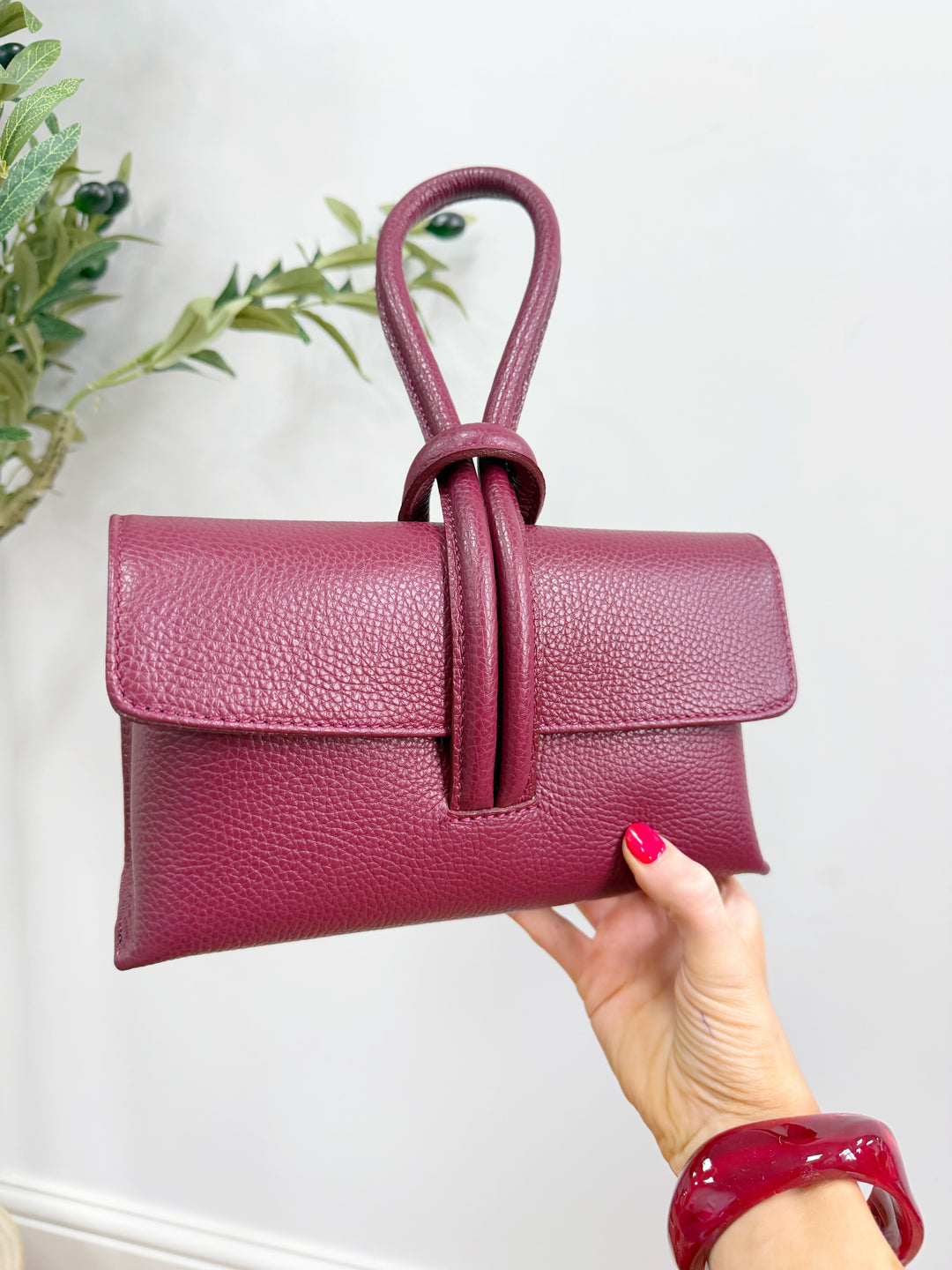 Loop Bag - Real Leather Burgundy