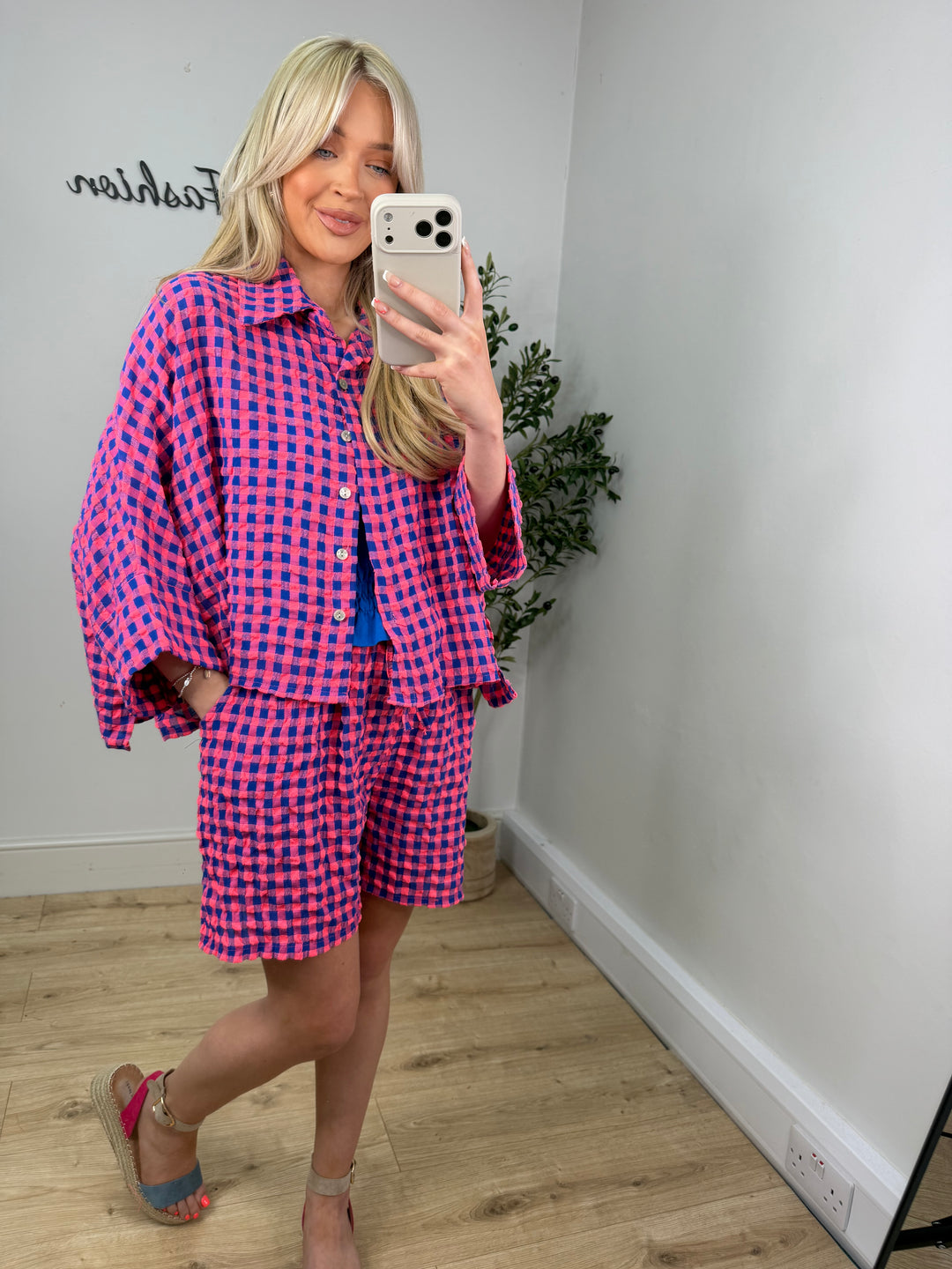Candice Shirt - Pink & Blue