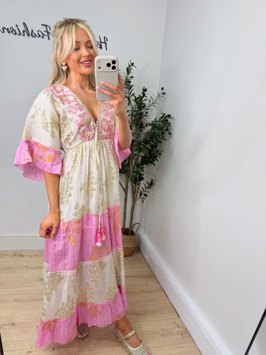 Maranda Boho Dress - Pink