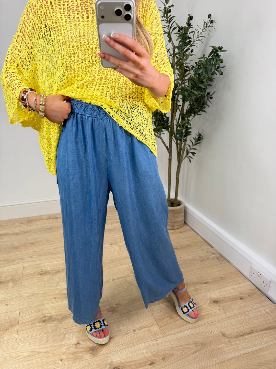 Chambray Culottes - Light Wash