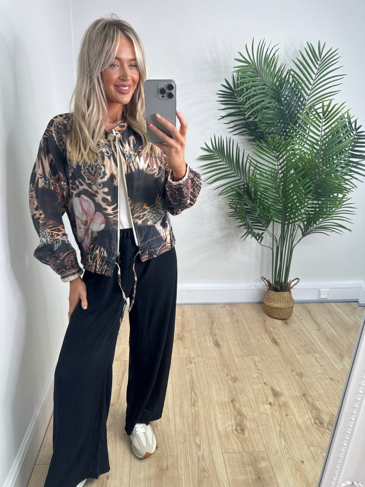 Hibiscus Bomber Jacket