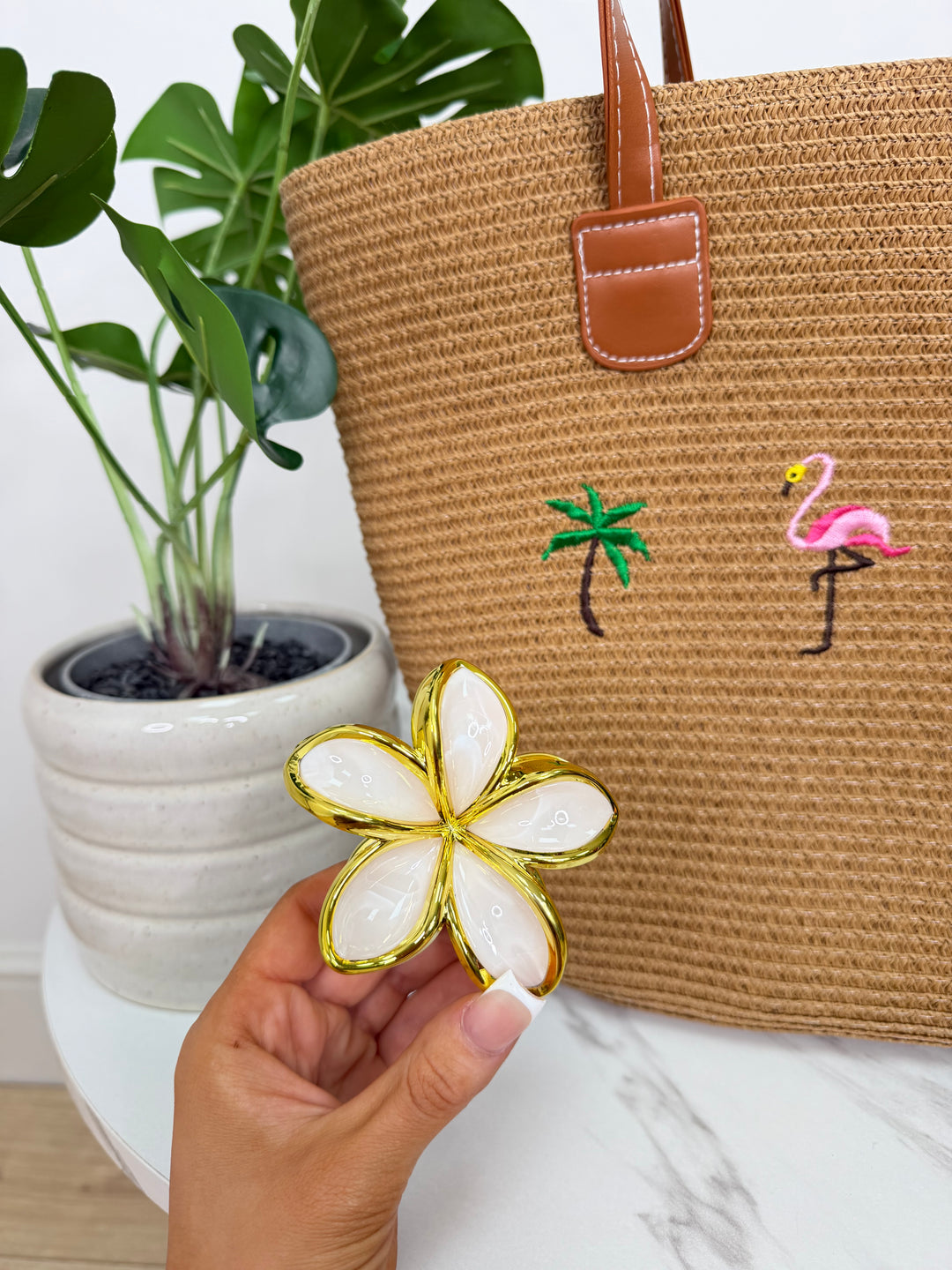 Flower Clip - Cream
