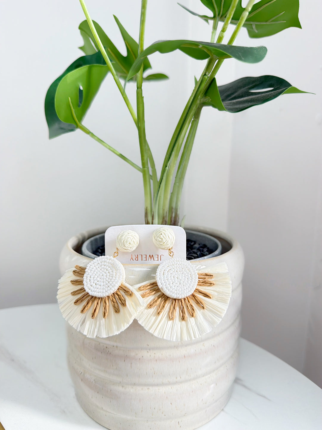 Holiday Earrings - Cream