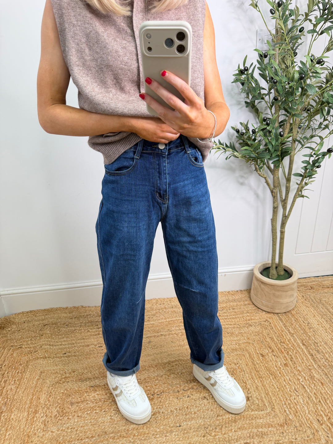 Barrel Jeans Gsmack - Dark wash