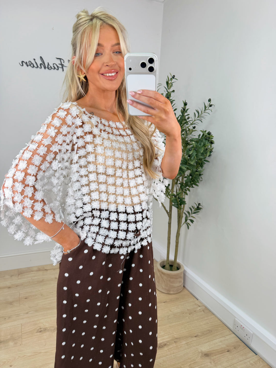 Flower Top - White