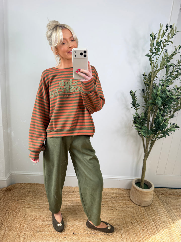 Club Prosecco Sweatshirt - Rust & Khaki