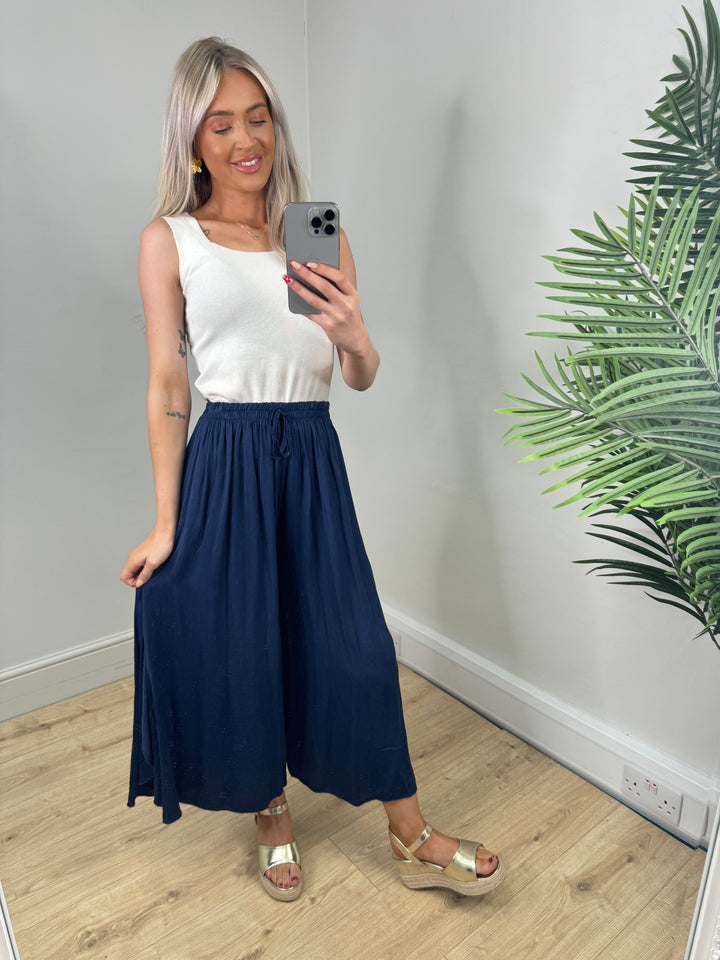 Sienna Wideleg Trousers - Navy