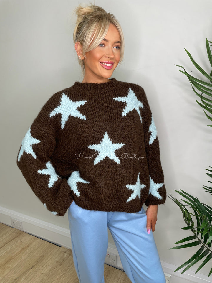 Multi Star - Baby Blue & Chocolate