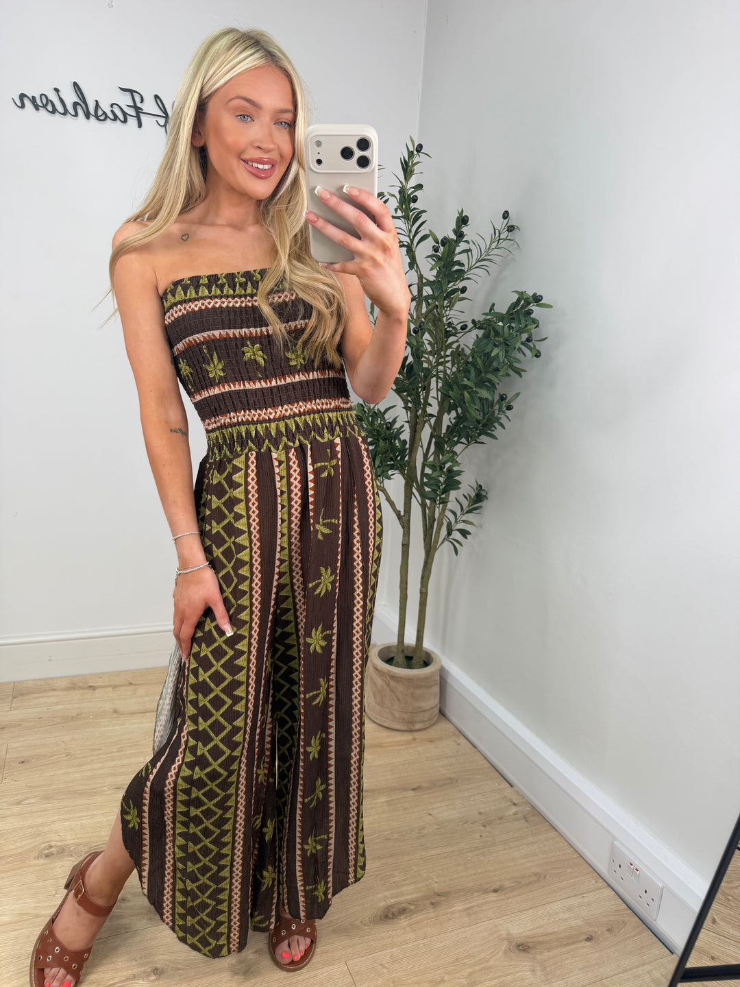 Safari Jumpsuit - Chocolate & Lime