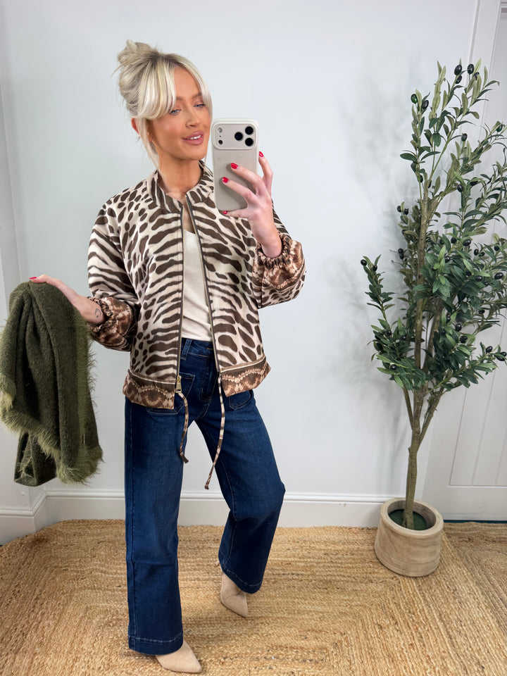 Susie Suede Bomber - Khaki