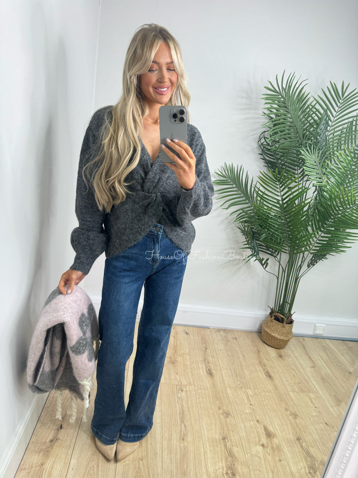 Bettie Knot Knit - Charcoal