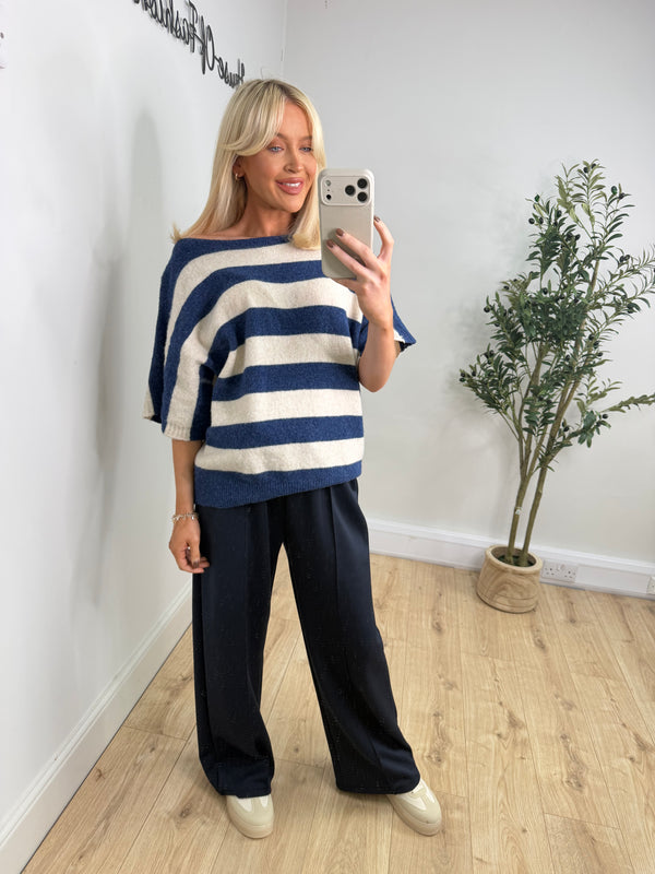Lesley Knit - Blue Stripe