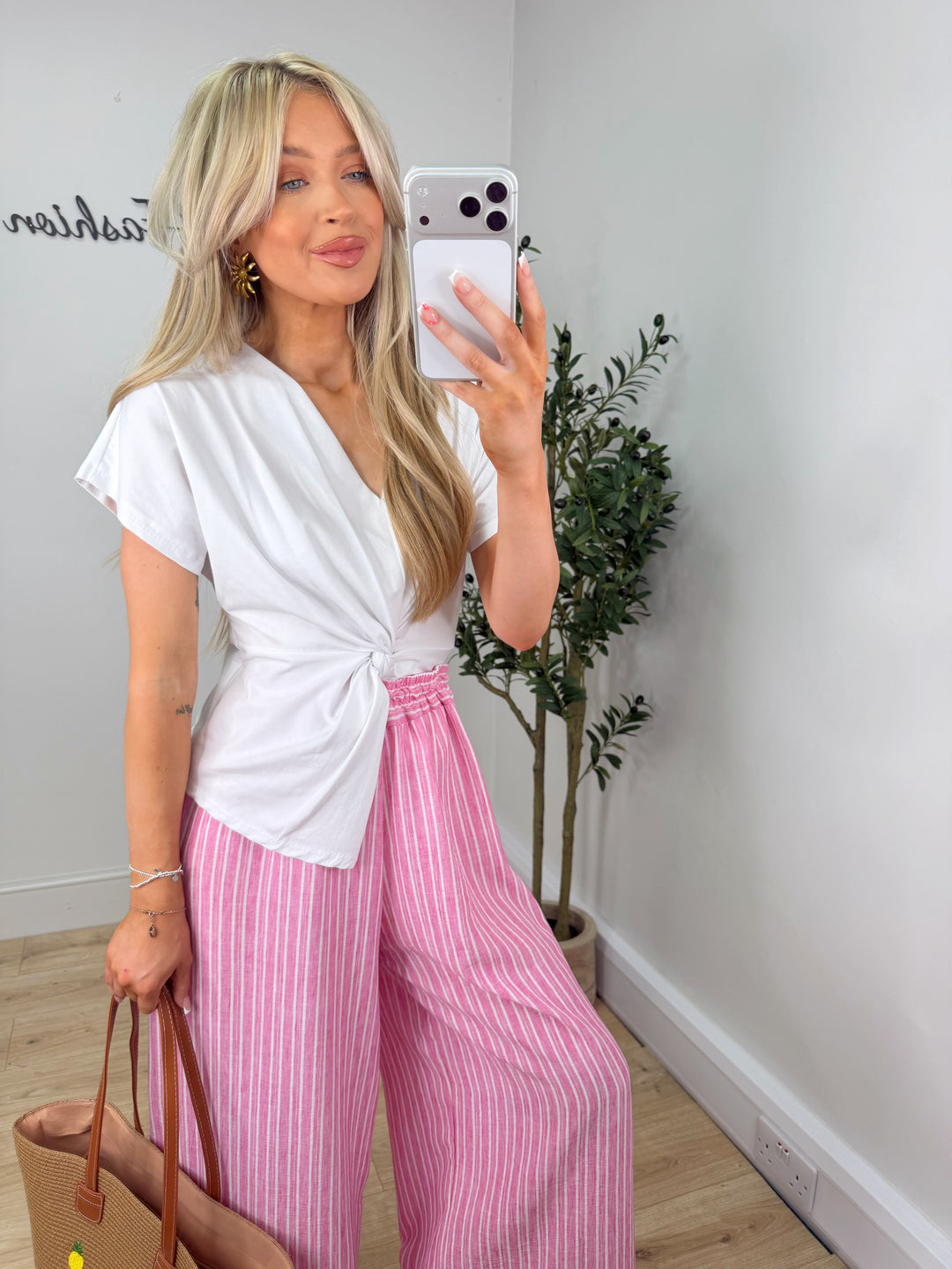 Freya Knot Top - White
