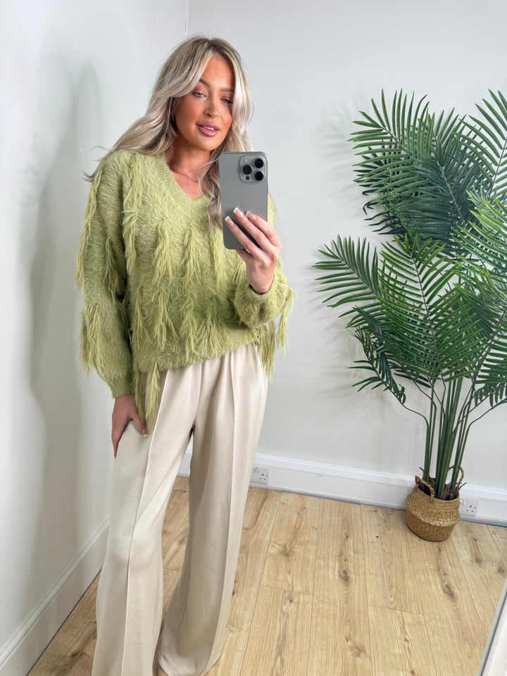 Alexis Feather Knit - Pistachio