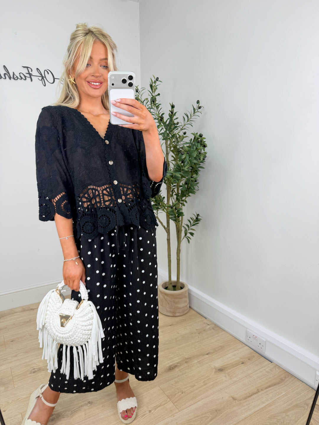 Polka Dot Trousers - Black