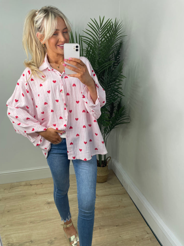 Hanna Heart Shirt - Pink