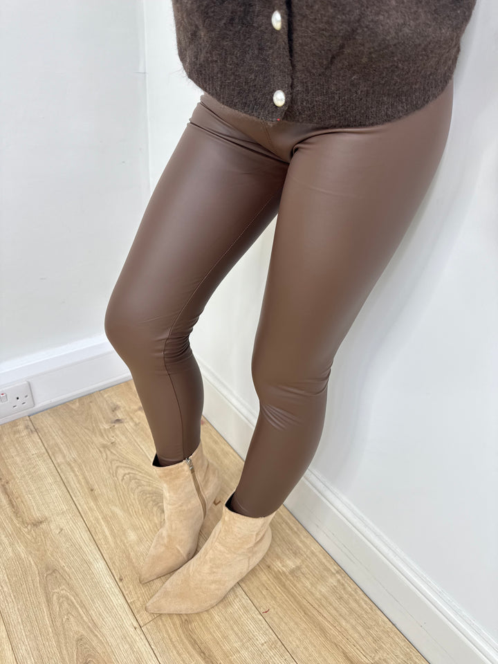 Pu Leggings - Chocolate