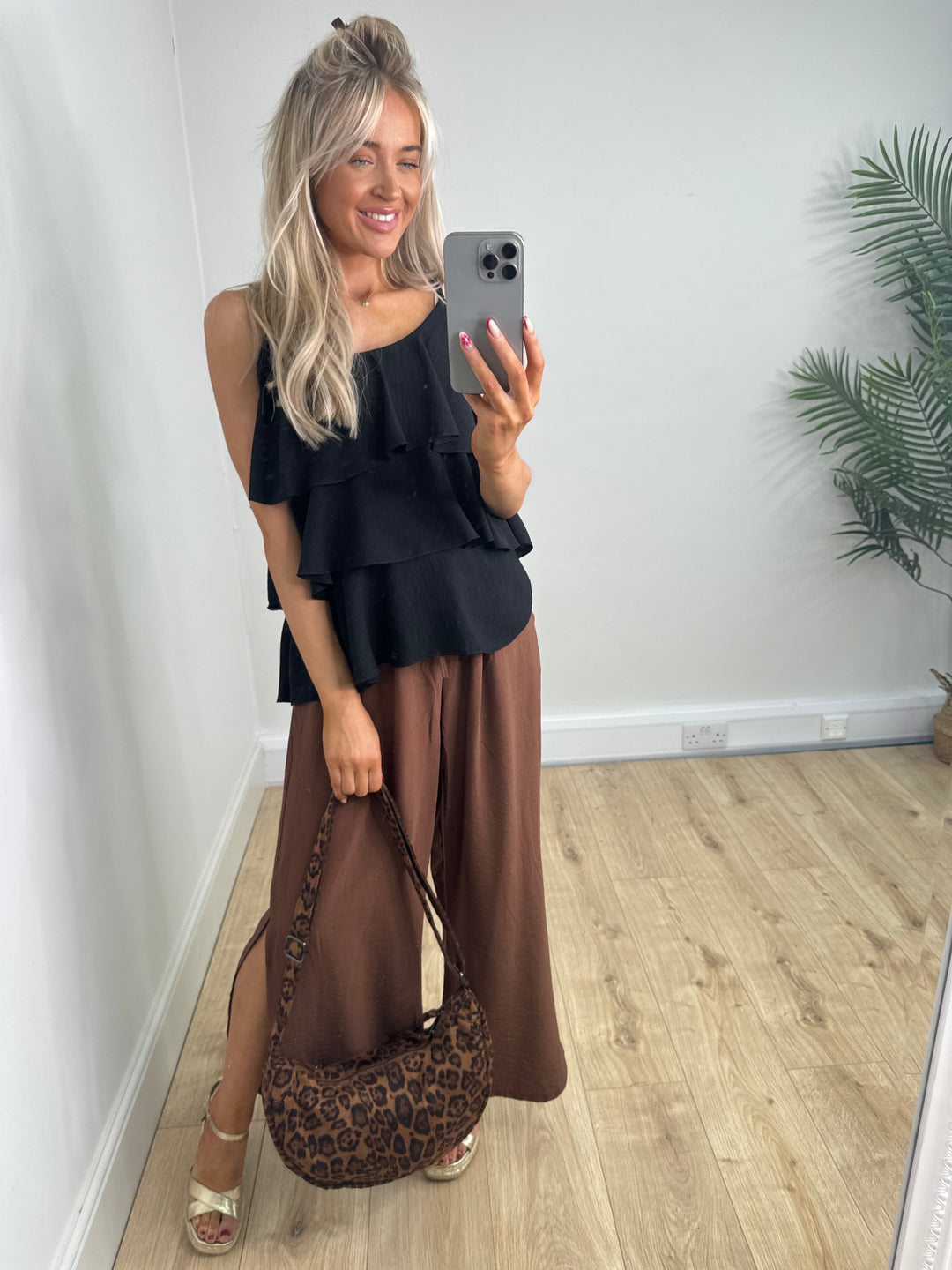 Ruffle Cami - Black